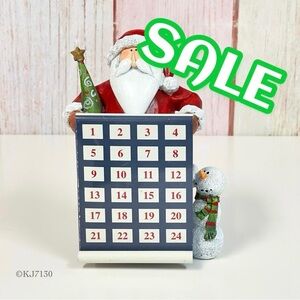 Giftco Santa & Snowman Countdown Calendar Figurine Christmas Holiday Home Decor